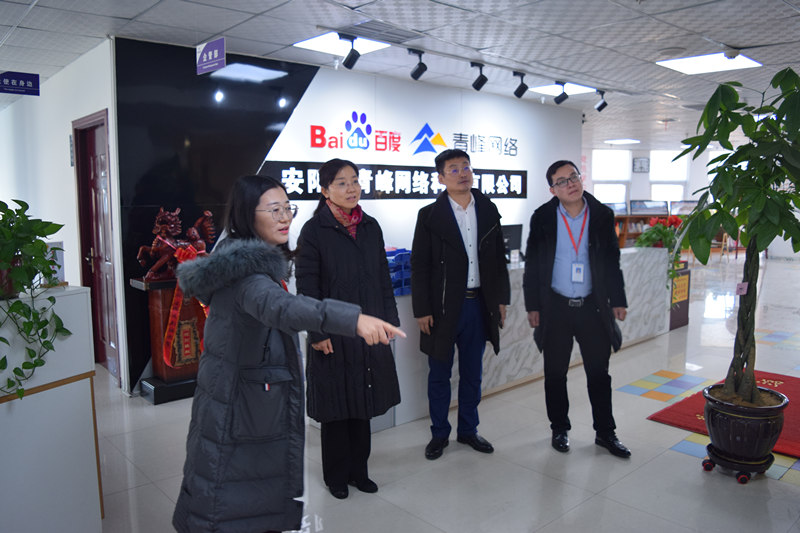 中共河南省委網(wǎng)信辦社評處處長李麗同志，中共安陽市委網(wǎng)信辦副主任、市互聯(lián)網(wǎng)行業(yè)黨委書記王曉萌同志蒞臨安陽青峰網(wǎng)絡(luò)參觀指導(dǎo)！